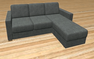 Straight sofa with a chaise