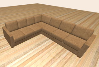 A large corner sofa