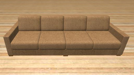 A large straight sofa