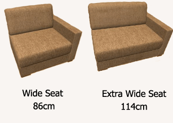 Wide and Extra Wide seat sizes