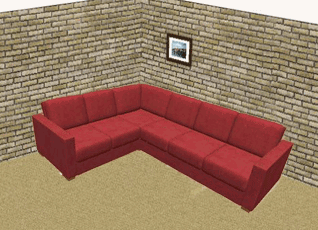 Corner sofa in the corner of the room
