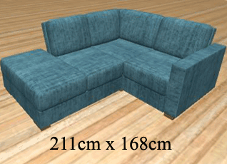 Small corner sofa with a chaise end
