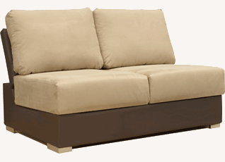 A small sofa with no arms
