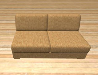 Large armless 2 seat sofa