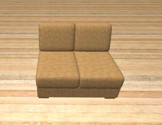 Small armless 2 seat sofa