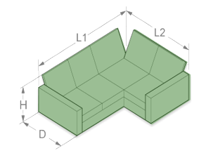 Two single piece/Integrated corner sofas