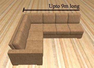 Corner sofa with no arm on the right