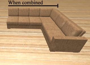 Corner sofa with no arm on the left