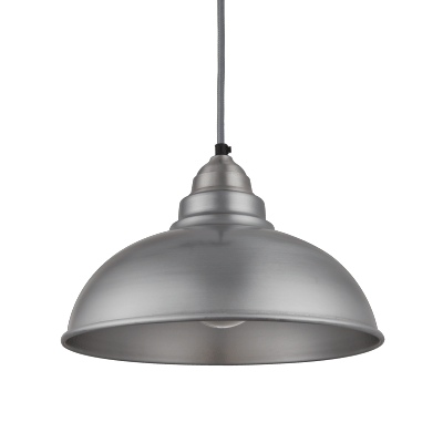 Old Factory Pendant - 12 Inch - Light Pewter