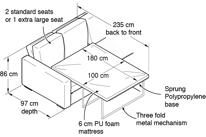 Single Corner Sofa Bed Dimensions