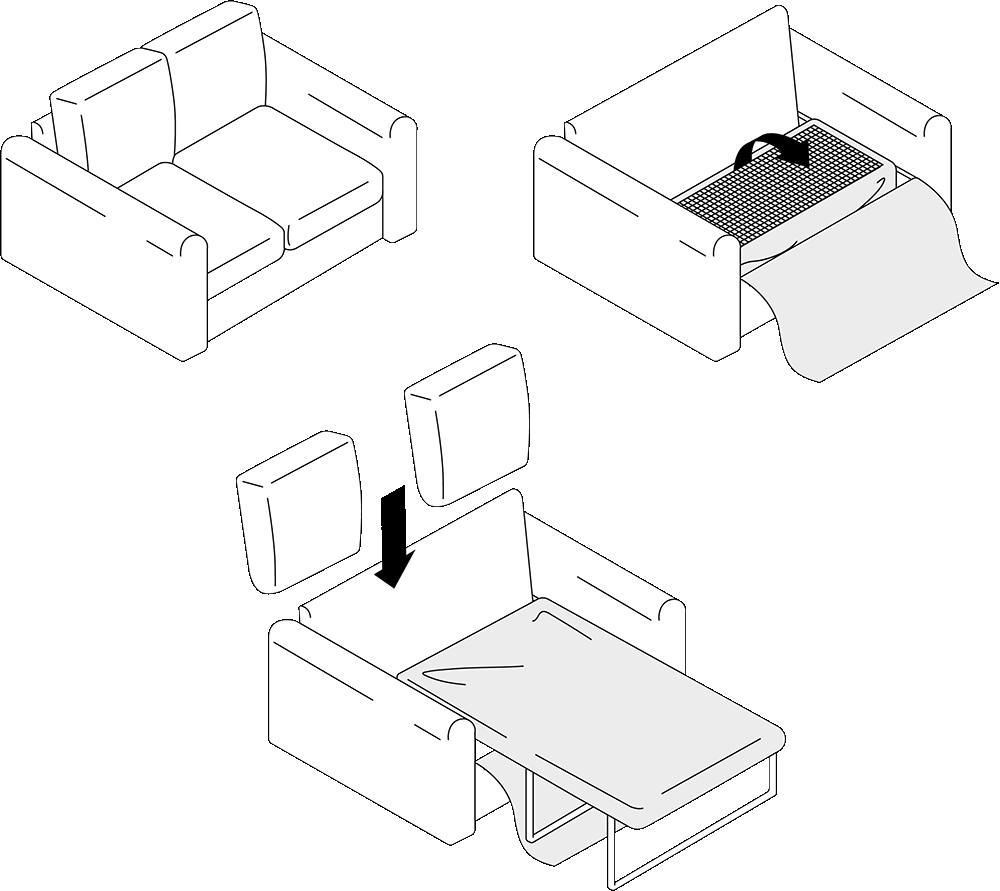 How the Sofa Bed Opens Assembly