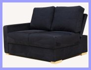One Armless Black Sofa