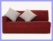 Armless Red Sofa